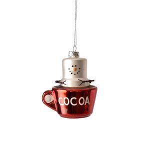 Smores Dipping Into Hot Cocoa Christmas Holiday Ornament